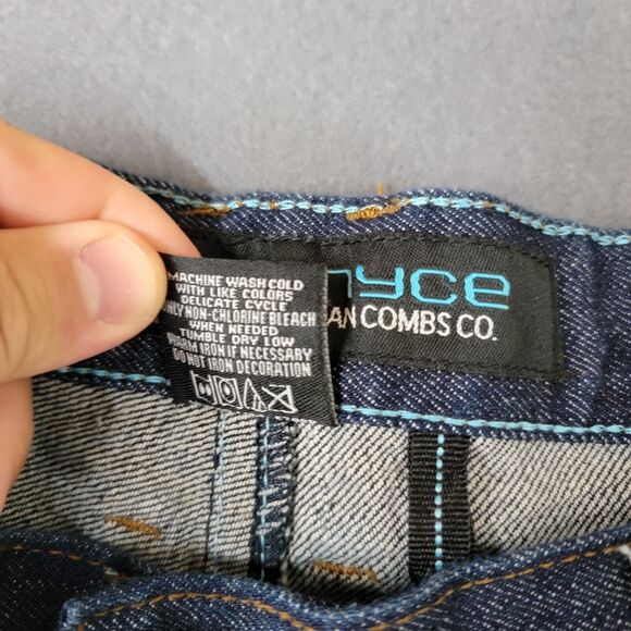 Vintage Y2K Enyce‎ Jeans 44/32 Embroidered Baggy Wide Leg Skater Hip Hop Style - Picture 9 of 10